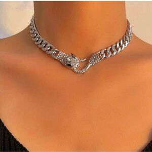 FUNKY GOTH ALT snake 🐍 decor chain necklace New